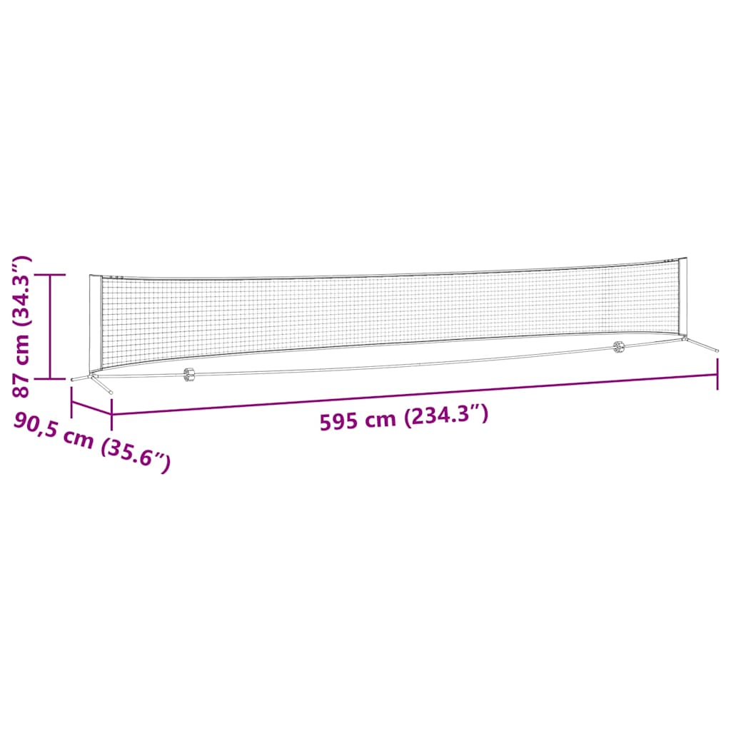 Teniso tinklas Juoda ir raudona 595 x 90.5 x 87 cm Poliesteris