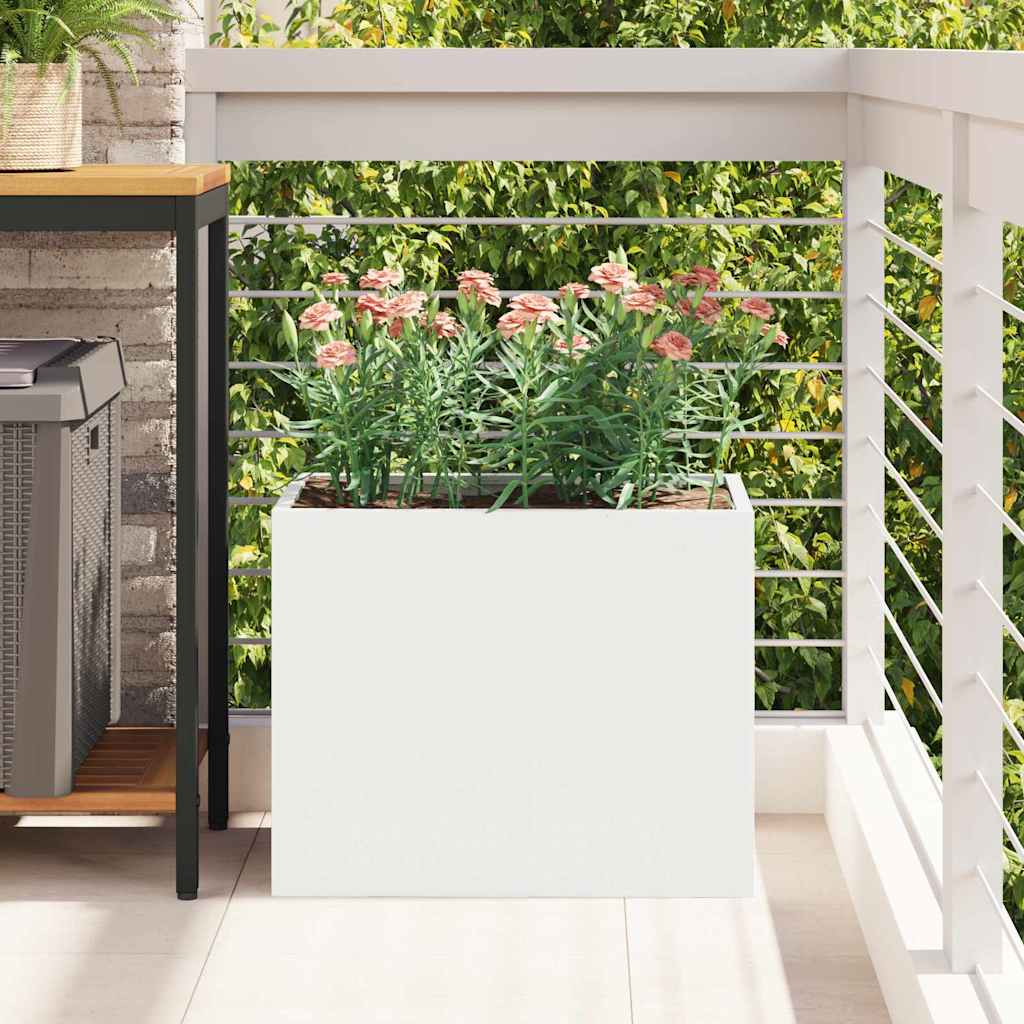 Sodo vazonas Balta 50 x 32 x 40 cm Šaltai valcuotas plienas