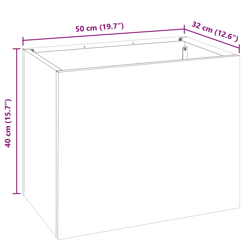 Sodo vazonas Cinkuota plienas 50 x 32 x 40 cm Cinkuota plienas