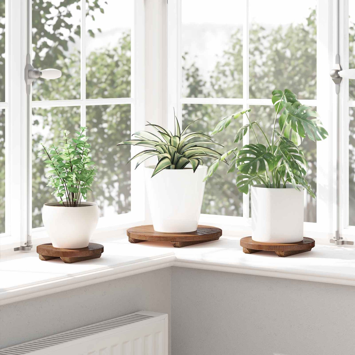 Vazonų stalas 3 pcs Ruda Mahogany Medis
