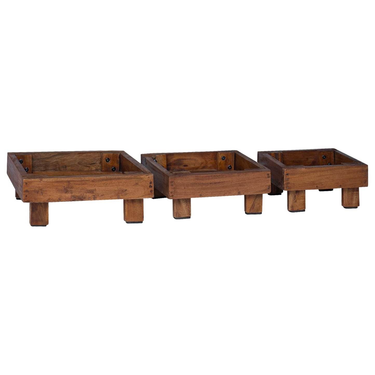 Augalų stovas 3 pcs Ruda Mahogany Medis