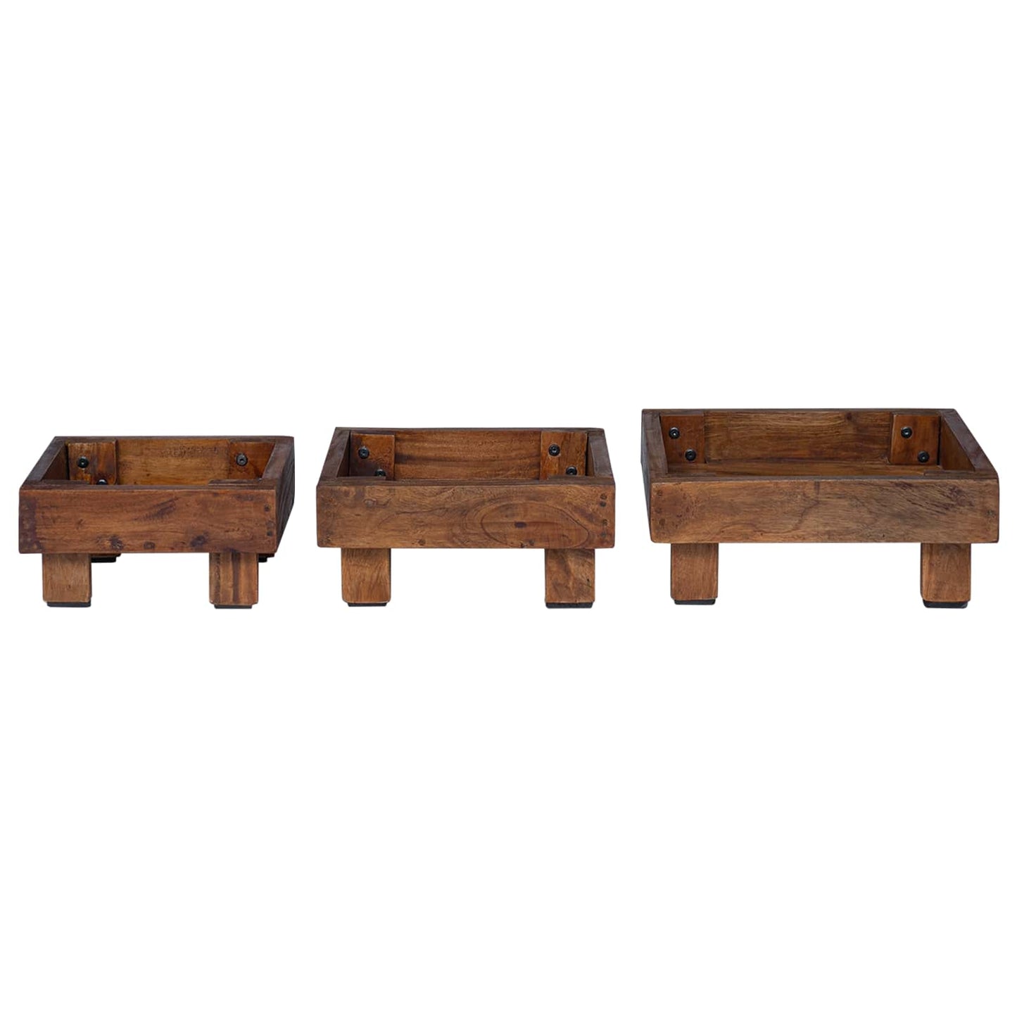 Augalų stovas 3 pcs Ruda Mahogany Medis