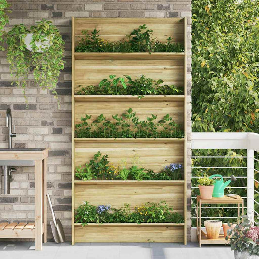 sodo augalų stovas 5 lygių 90x15.5x180 cm Impregnuota pušis