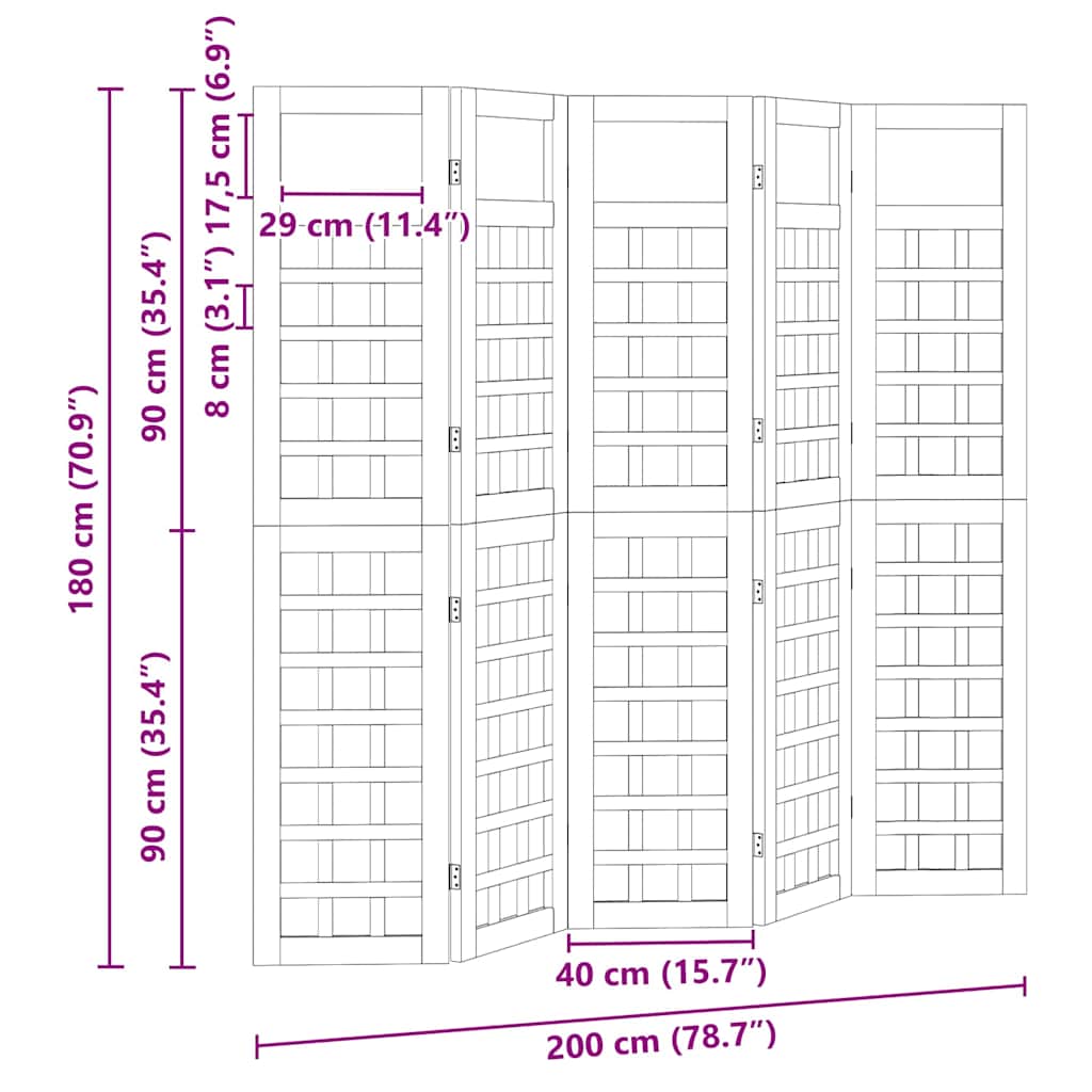 Privatumo žaliuzės Medus ruda 200 x 180 cm Kietas pušies medis
