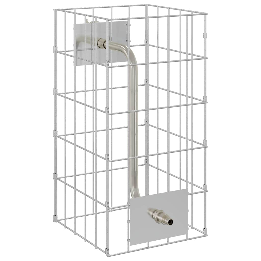 Gabiono kolonėlė su vandens čiaupu 50x25x25 cm 304 nerūdijantis plienas