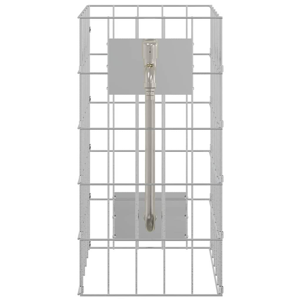 Gabiono kolonėlė su vandens čiaupu 50x25x25 cm 304 nerūdijantis plienas