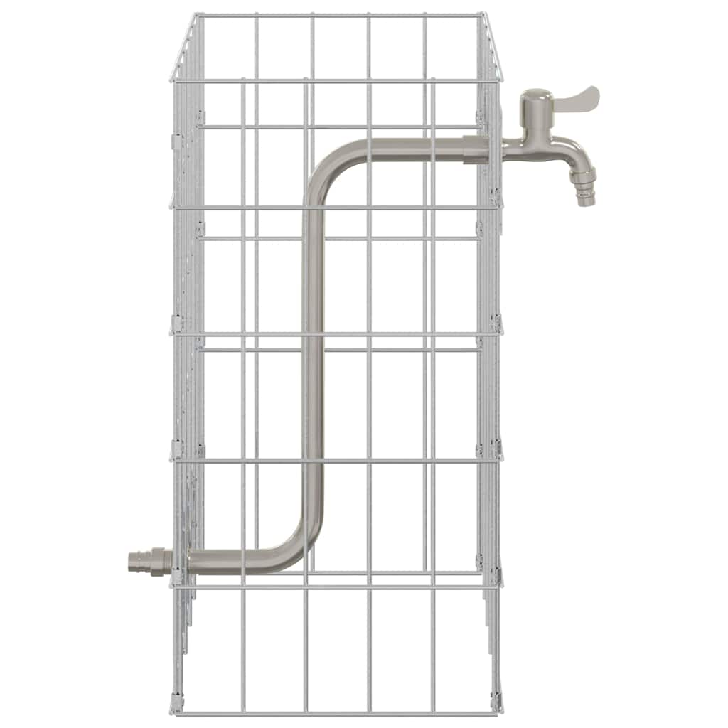 Gabiono kolonėlė su vandens čiaupu 50x25x25 cm 304 nerūdijantis plienas