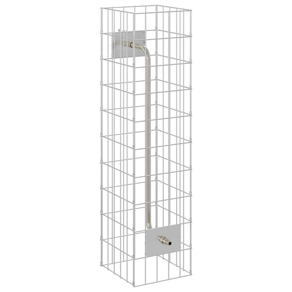 Gabiono stulpas su vandens čiaupu 100x25x25 cm 304 Nerūdijantis plienas