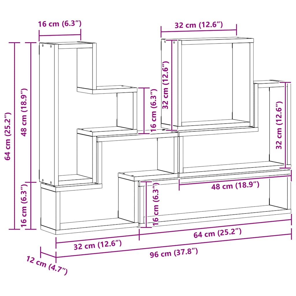 Sienos kubas Kita Sena mediena 96 x 12 x 64 cm Apdirbta mediena