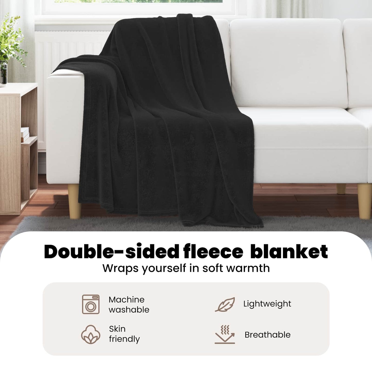 Apklotas Juoda 130 x 150 cm Flysas