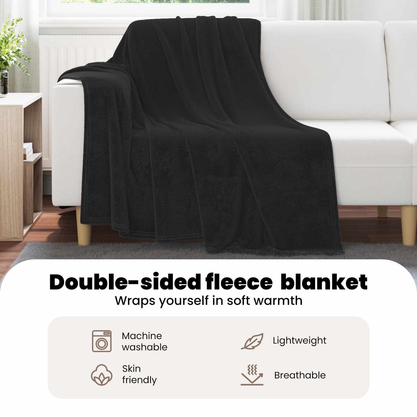 Apklotas Juoda 150 x 200 cm Flysas