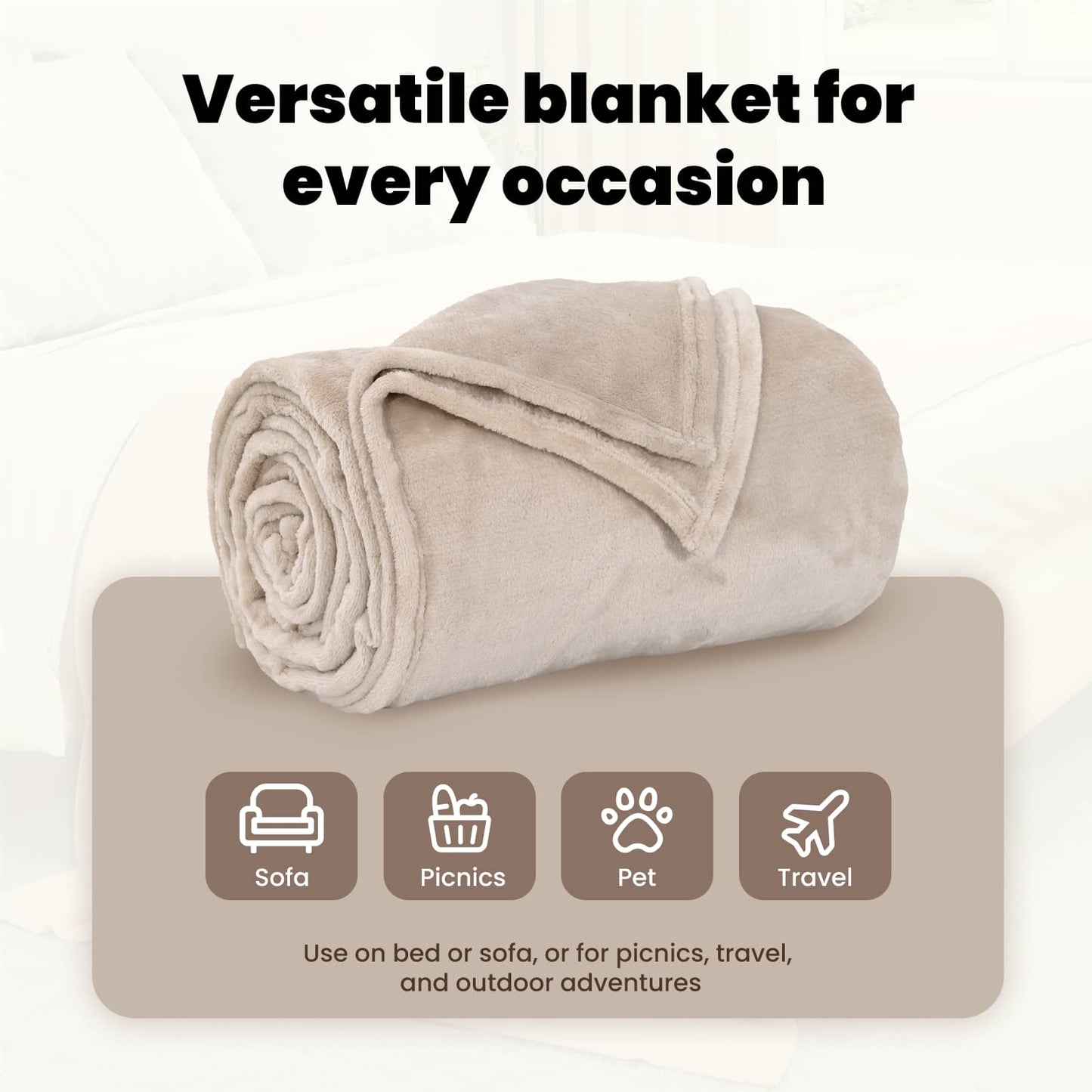 Mesti antklodės 6 pcs Smėlio 130 x 150 cm Flysas