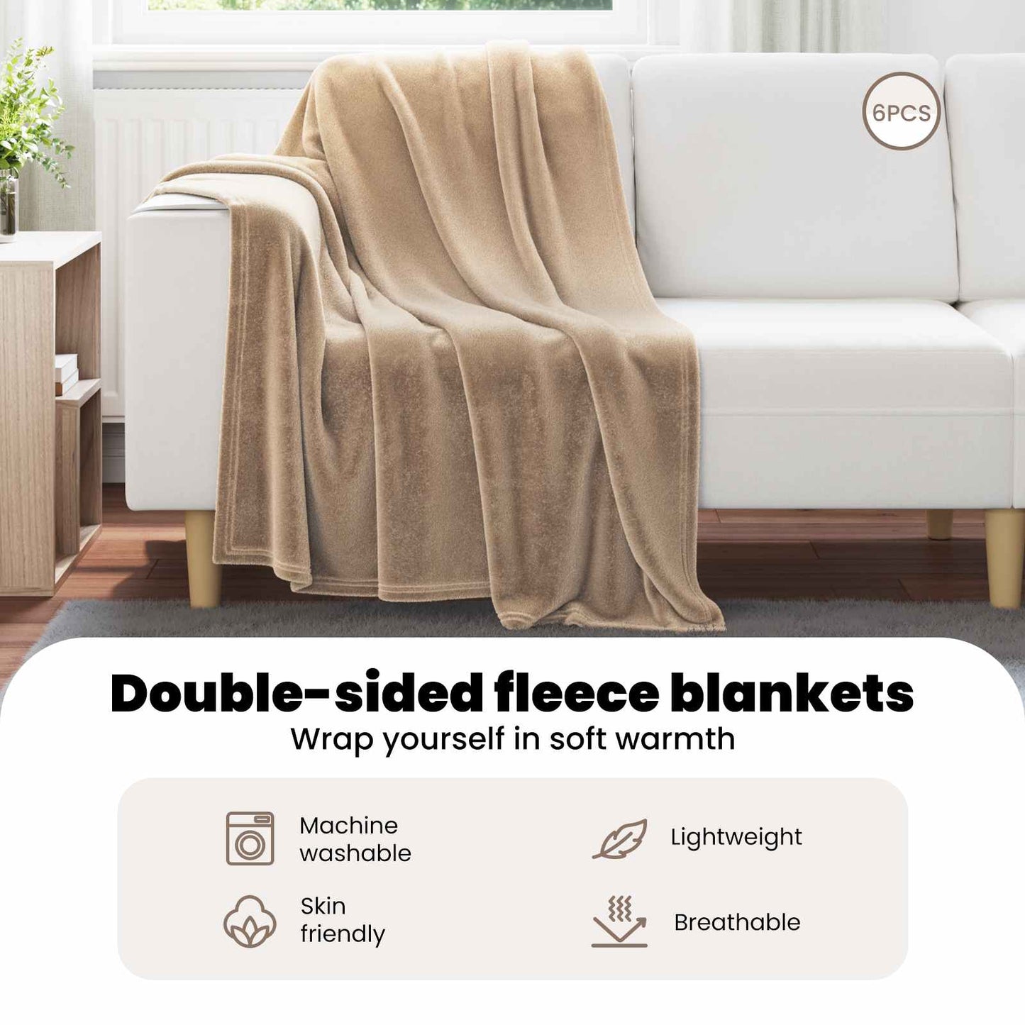 Mesti antklodės 6 pcs Kupranugario 130 x 150 cm Flysas