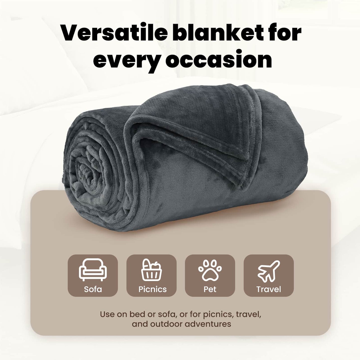 Mesti antklodės 6 pcs Tamsiai pilka 220 x 240 cm Flysas
