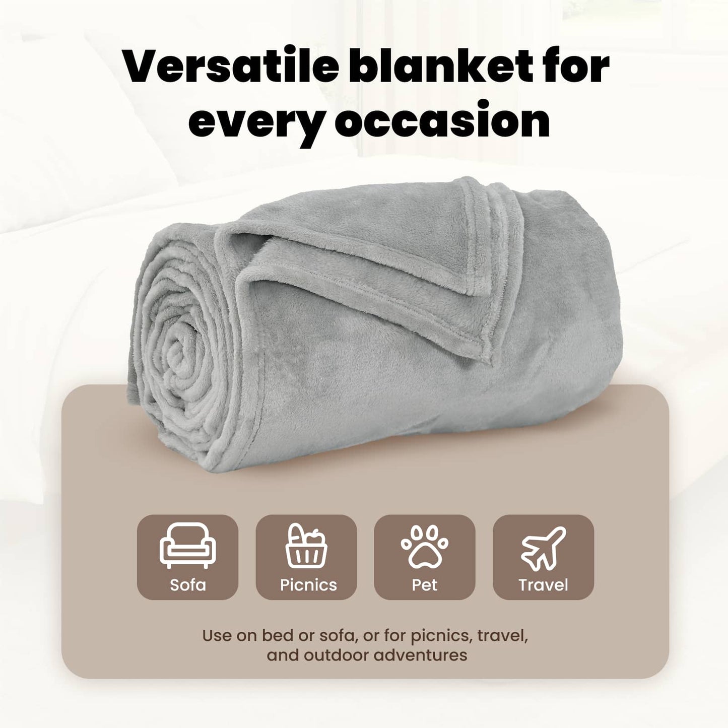 Mesti antklodės 6 pcs Pilka 220 x 240 cm Flysas