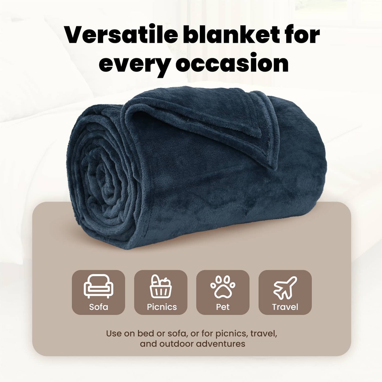 Mesti antklodės 6 pcs Jūrinė mėlyna 150 x 200 cm Flysas