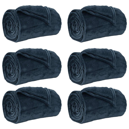 Mesti antklodės 6 pcs Jūrinė mėlyna 150 x 200 cm Flysas