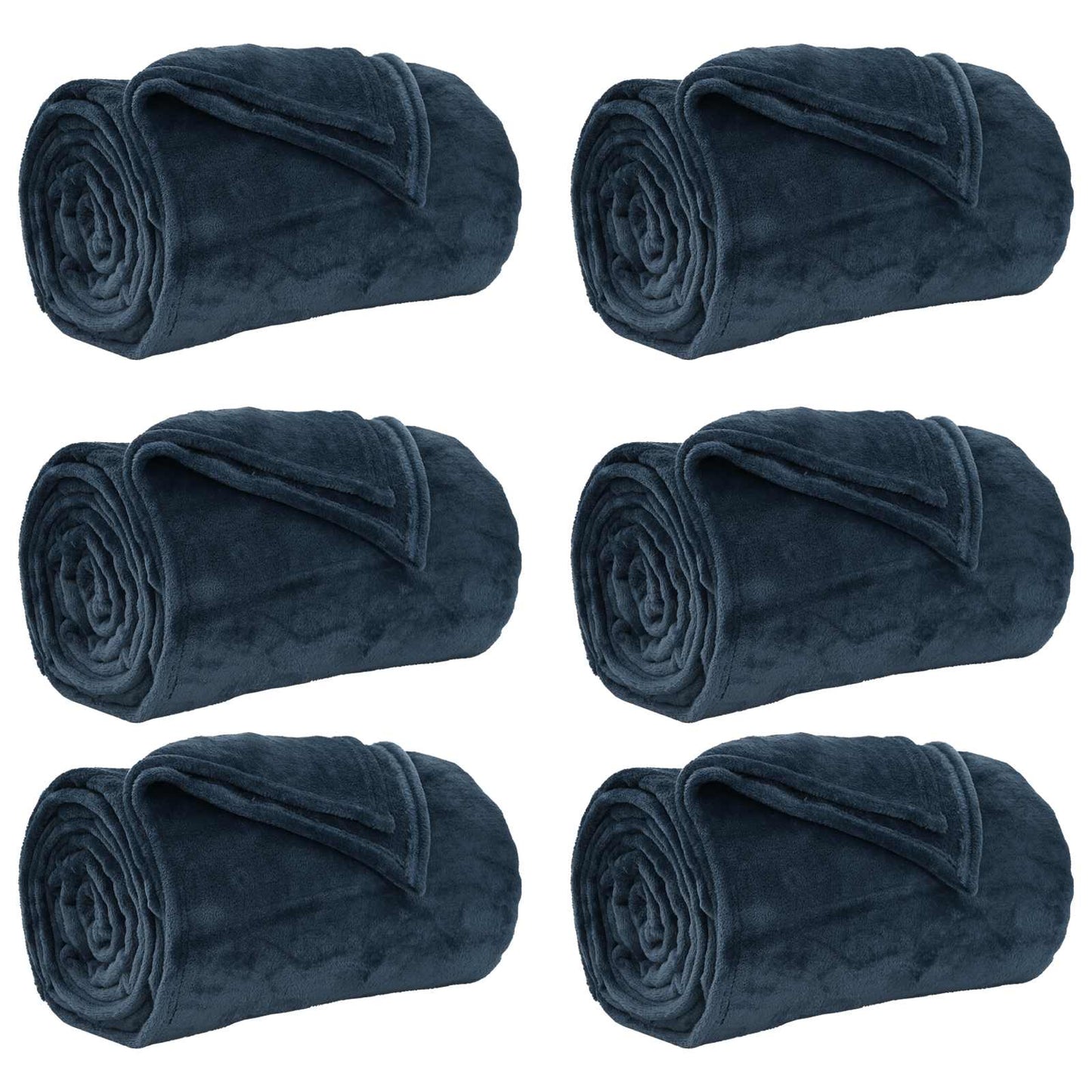Mesti antklodės 6 pcs Jūrinė mėlyna 220 x 240 cm Flysas