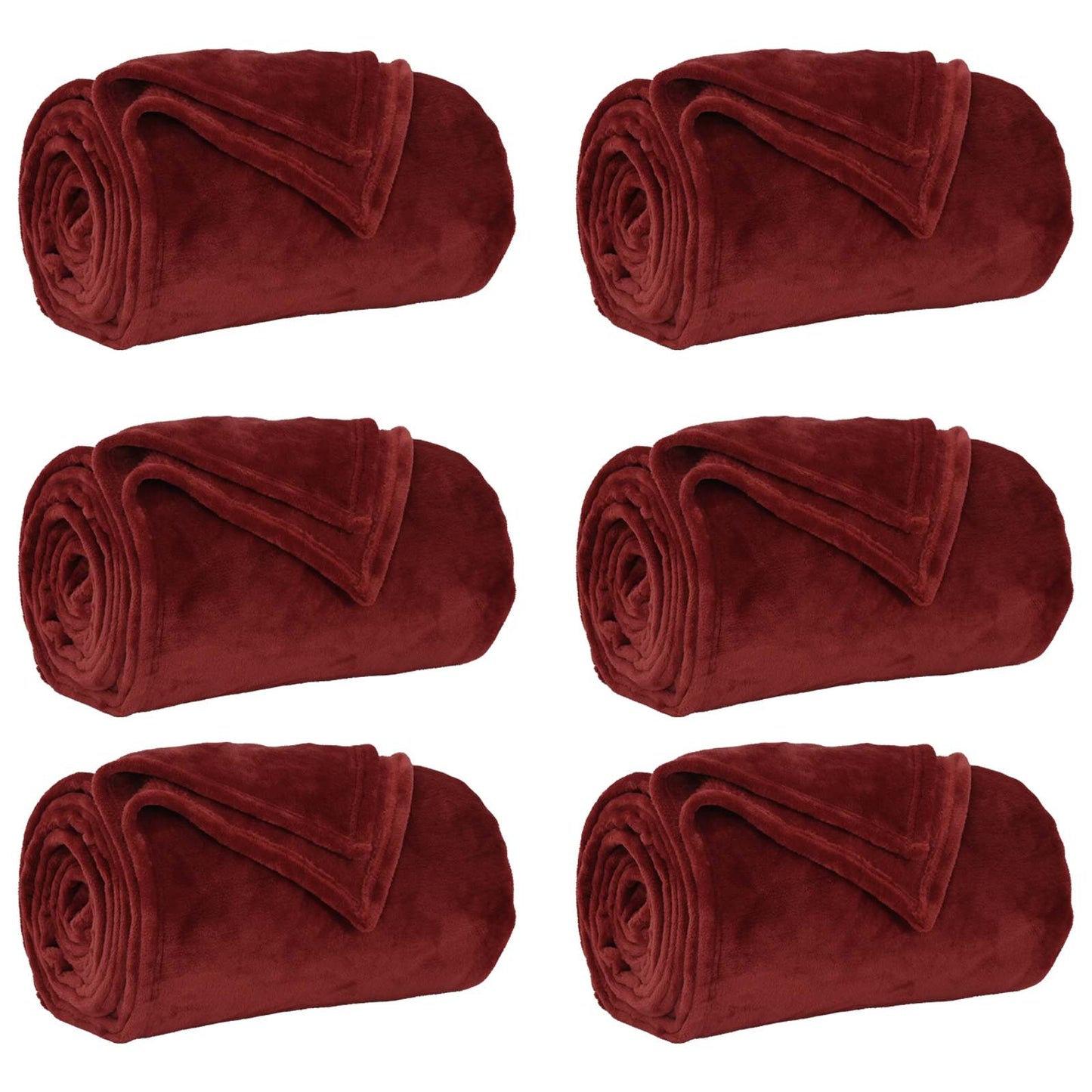 Mesti antklodės 6 pcs Bordo raudona 130 x 150 cm Flysas