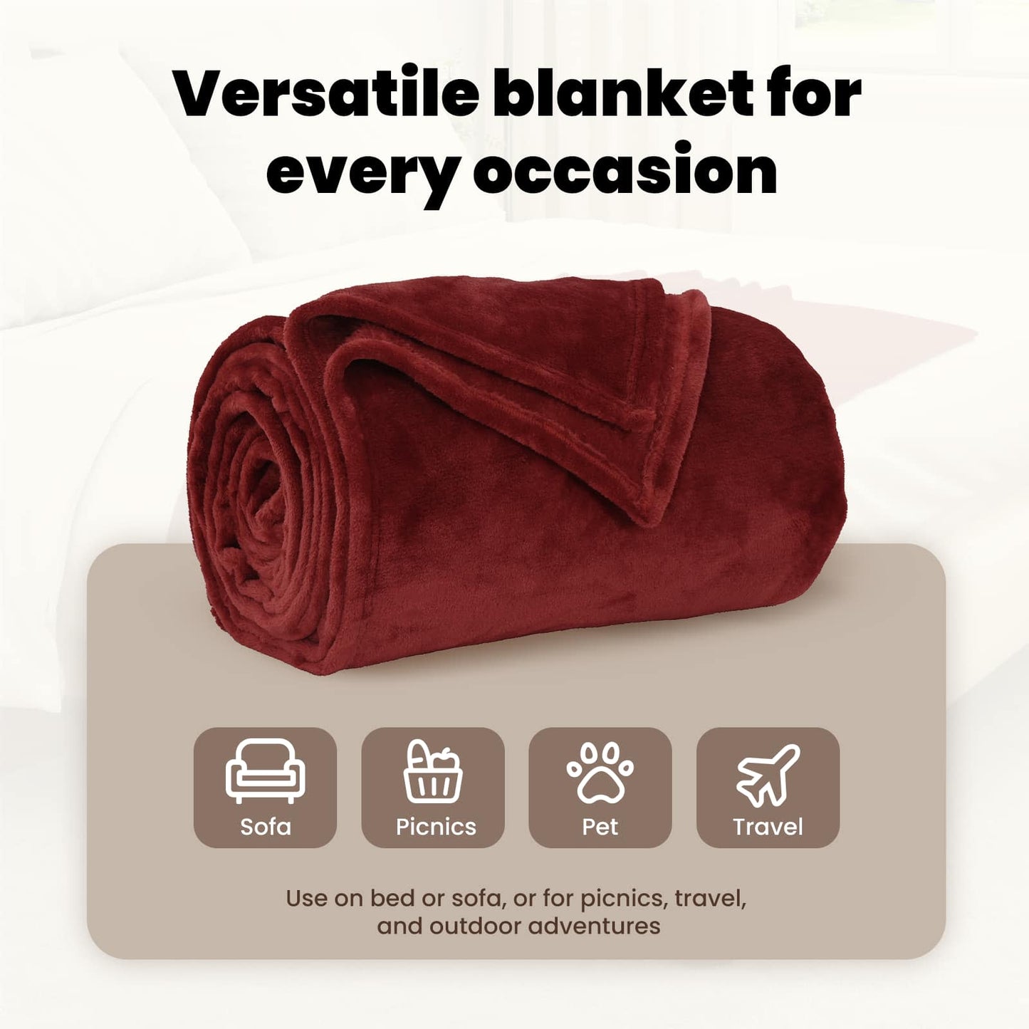 Mesti antklodės 6 pcs Bordo raudona 240 x 270 cm Flysas