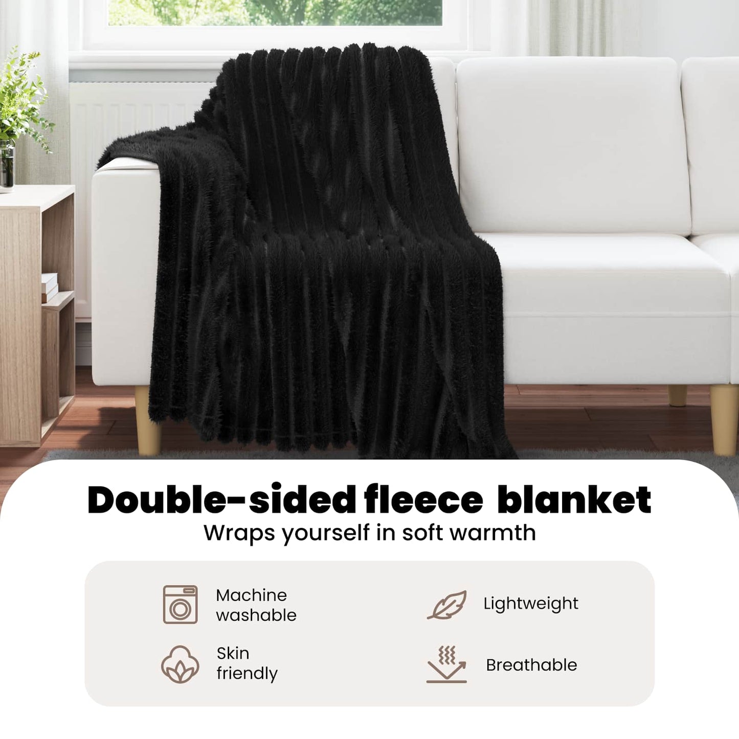Apklotas Juoda 150 x 130 cm Flysas
