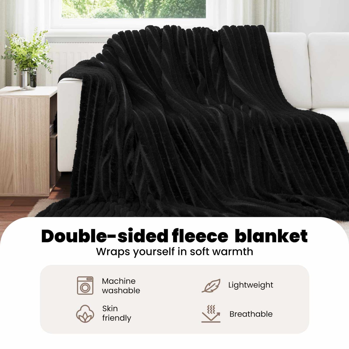 Apklotas Juoda 240 x 220 cm Flysas