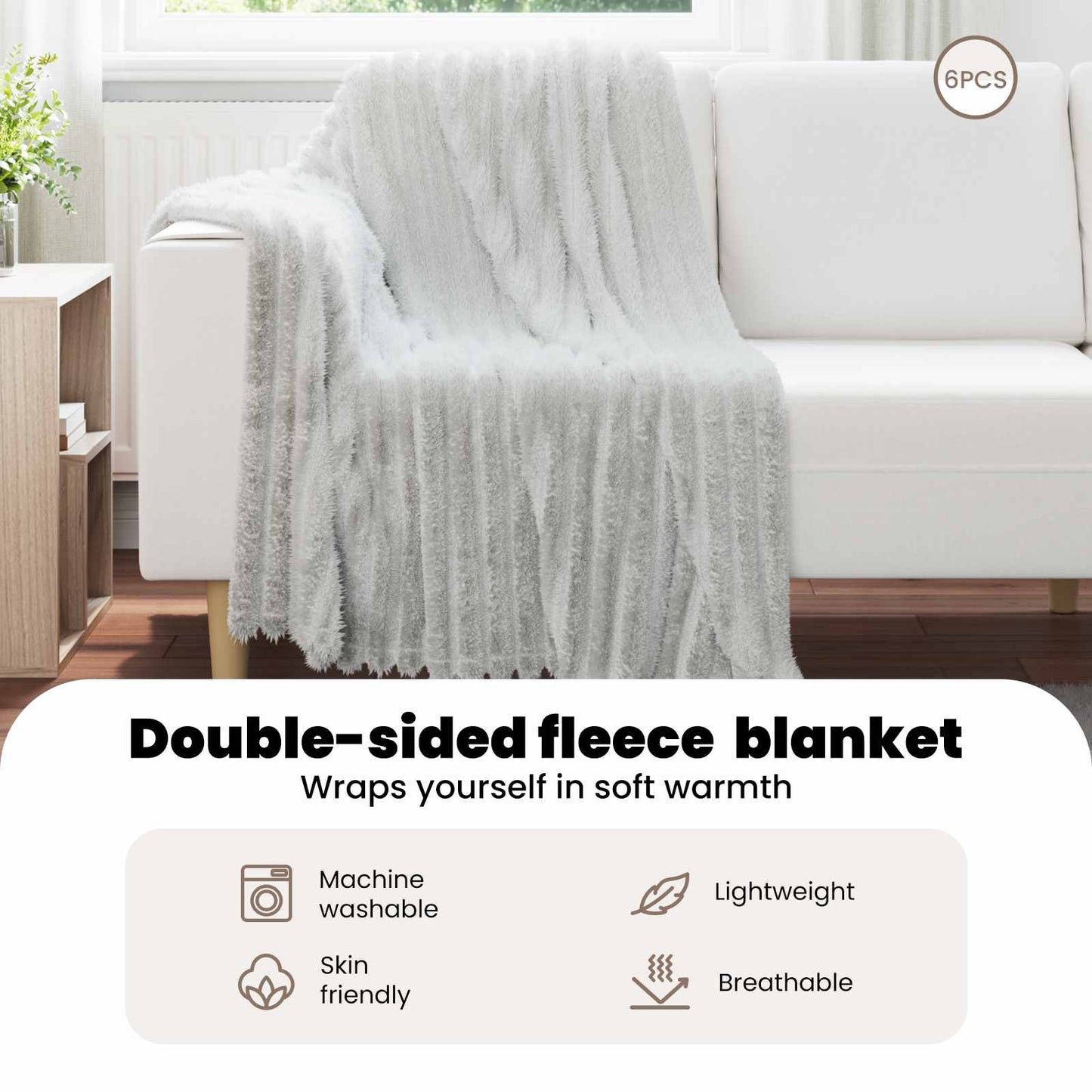 Mesti antklodės 6 pcs Pilka 150 x 130 cm Flysas