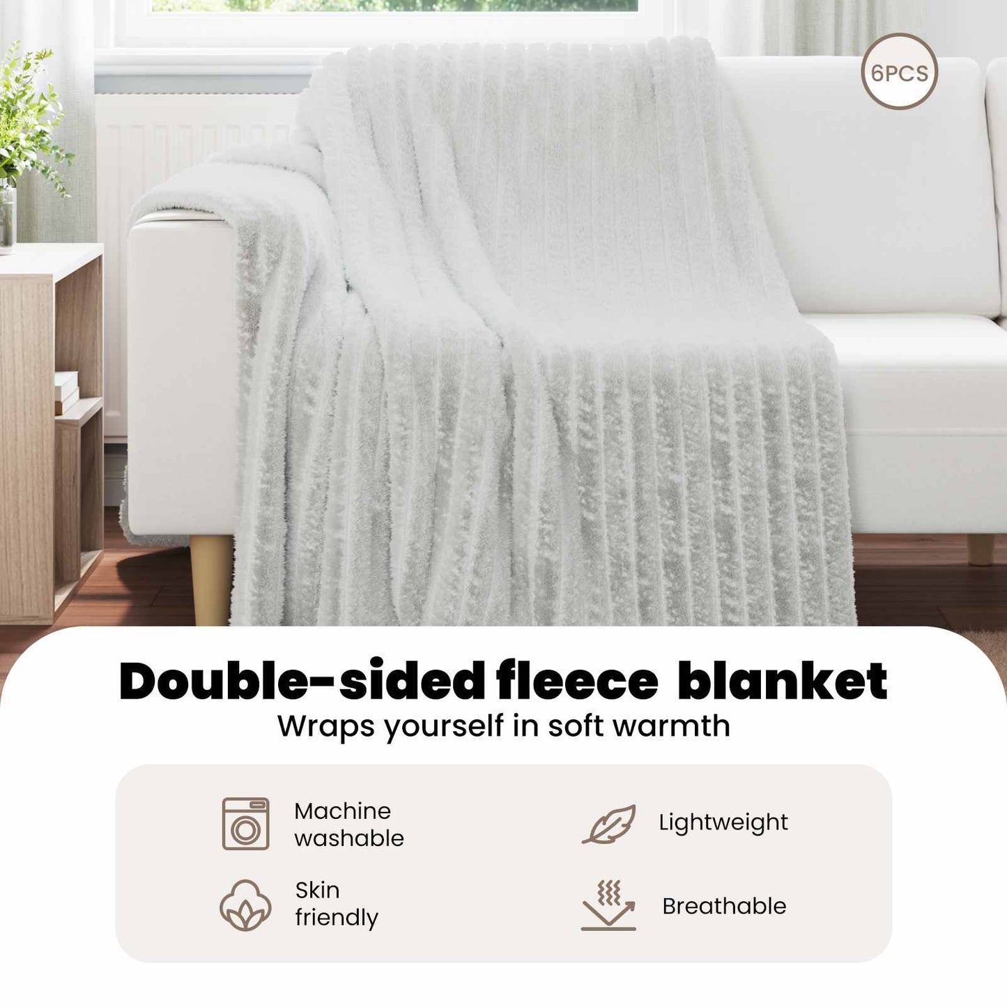 Mesti antklodės 6 pcs Pilka 200 x 150 cm Flysas