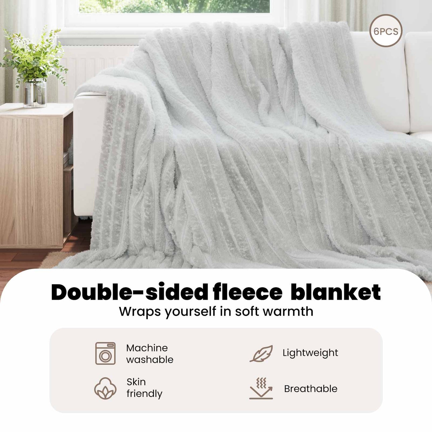 Mesti antklodės 6 pcs Pilka 270 x 240 cm Flysas