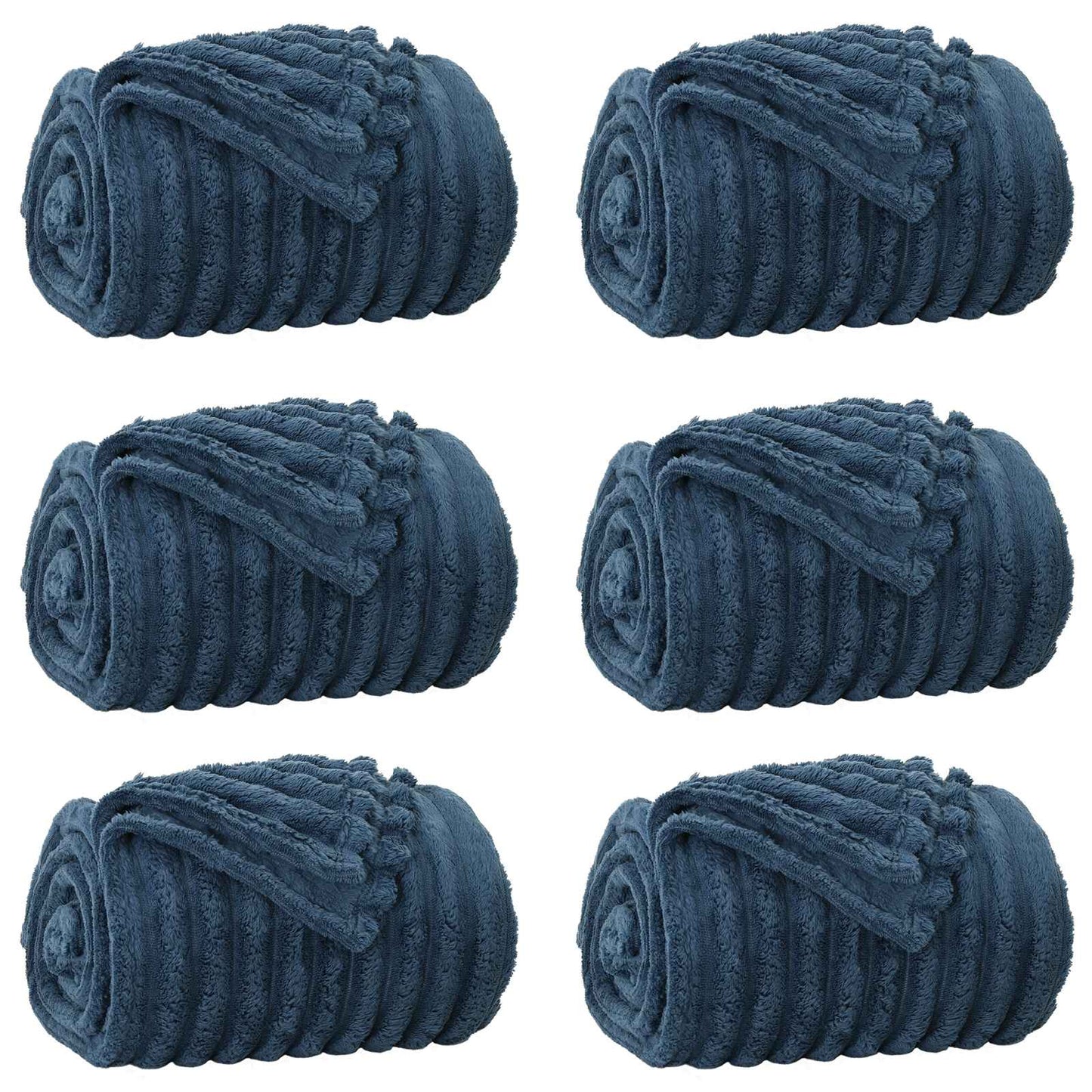 Mesti antklodės 6 pcs Jūrinė mėlyna 240 x 220 cm Flysas