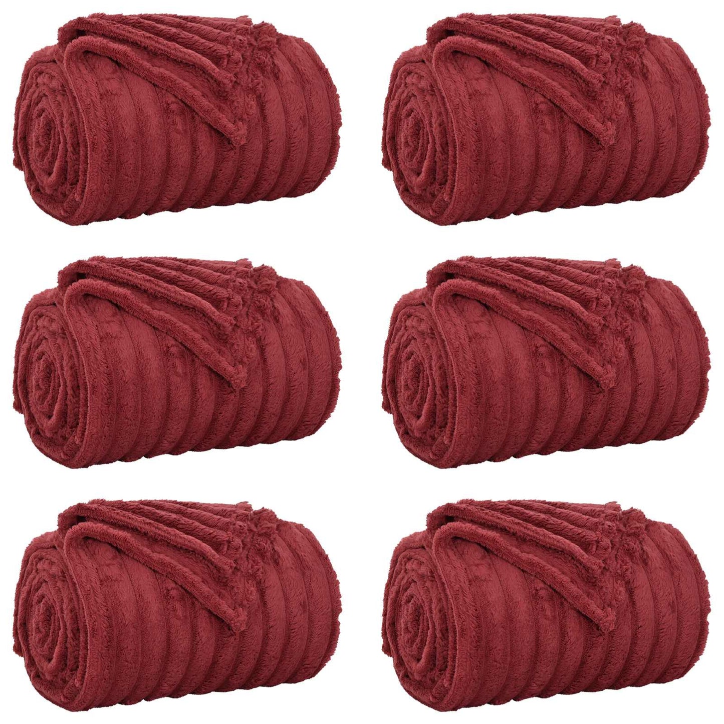 Mesti antklodės 6 pcs Bordo raudona 200 x 150 cm Flysas