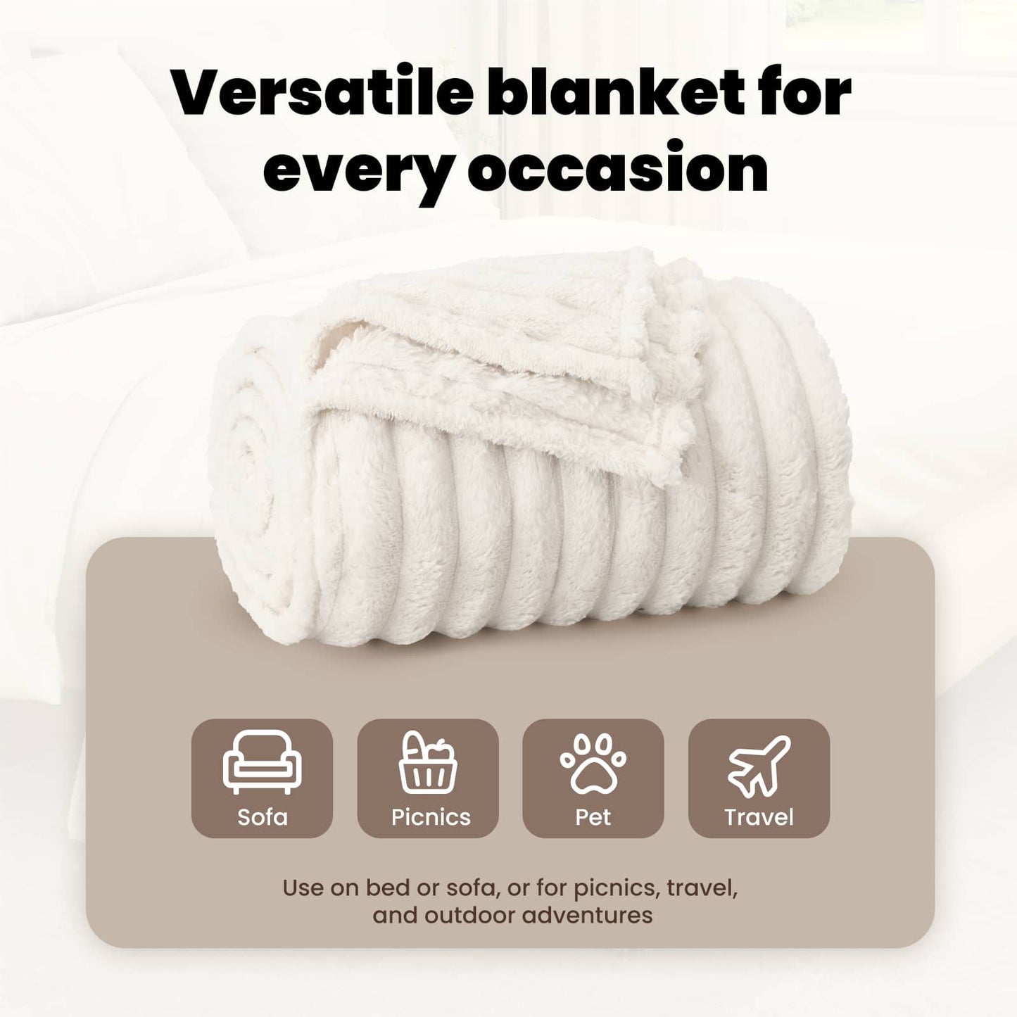 Mesti antklodės 6 pcs Kreminė 240 x 220 cm Flysas