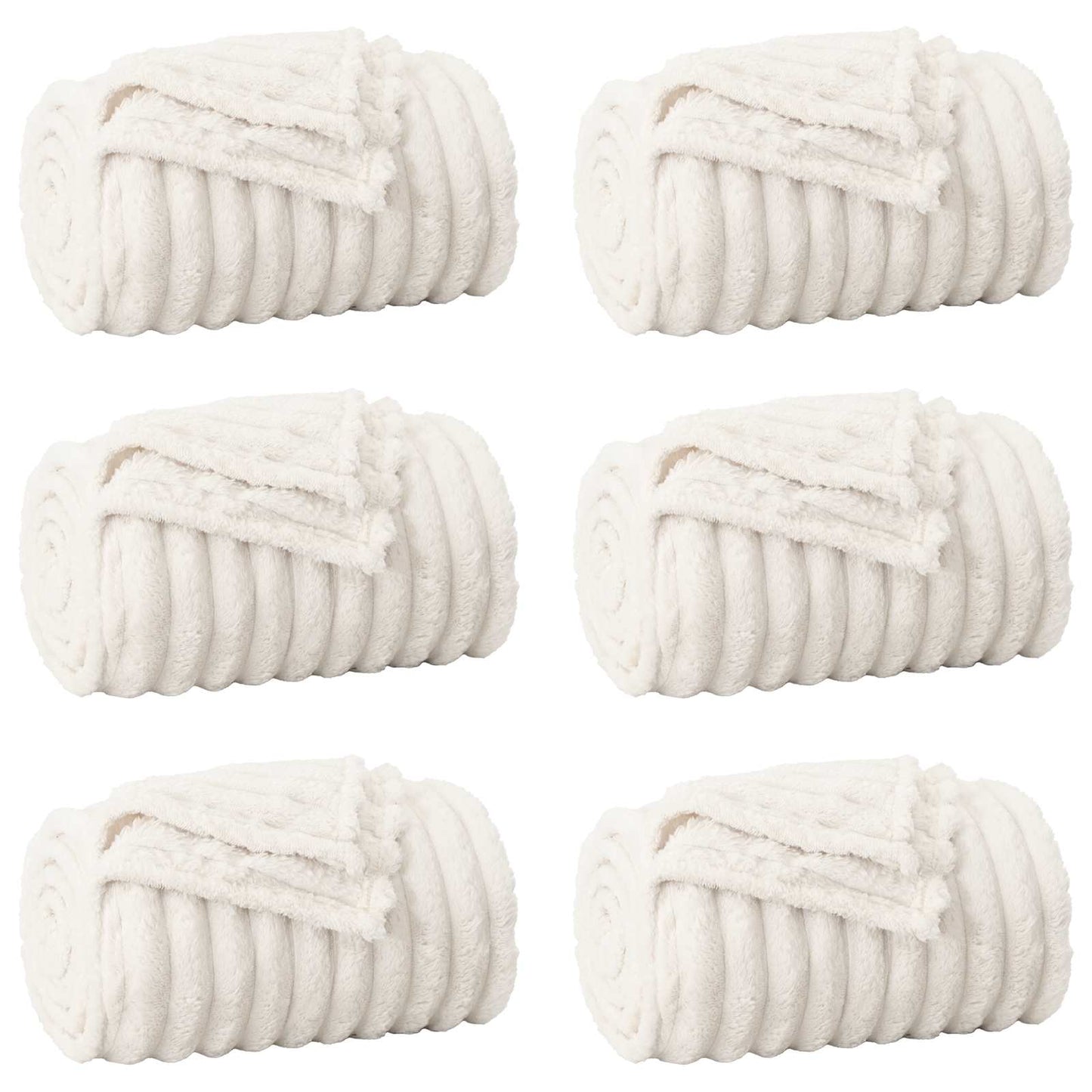 Mesti antklodės 6 pcs Kreminė 240 x 220 cm Flysas