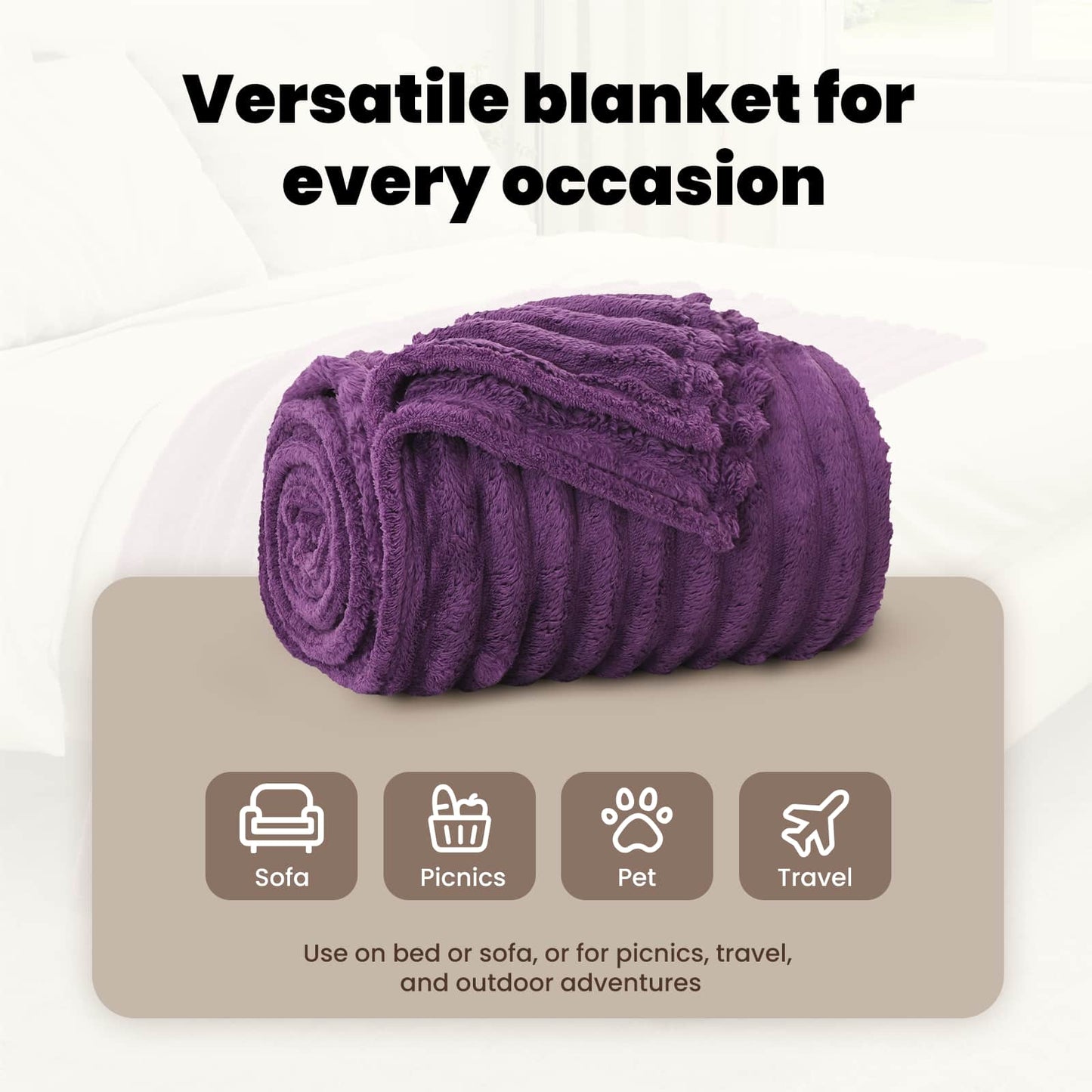 Mesti antklodės 6 pcs Violetinė 200 x 150 cm Flysas