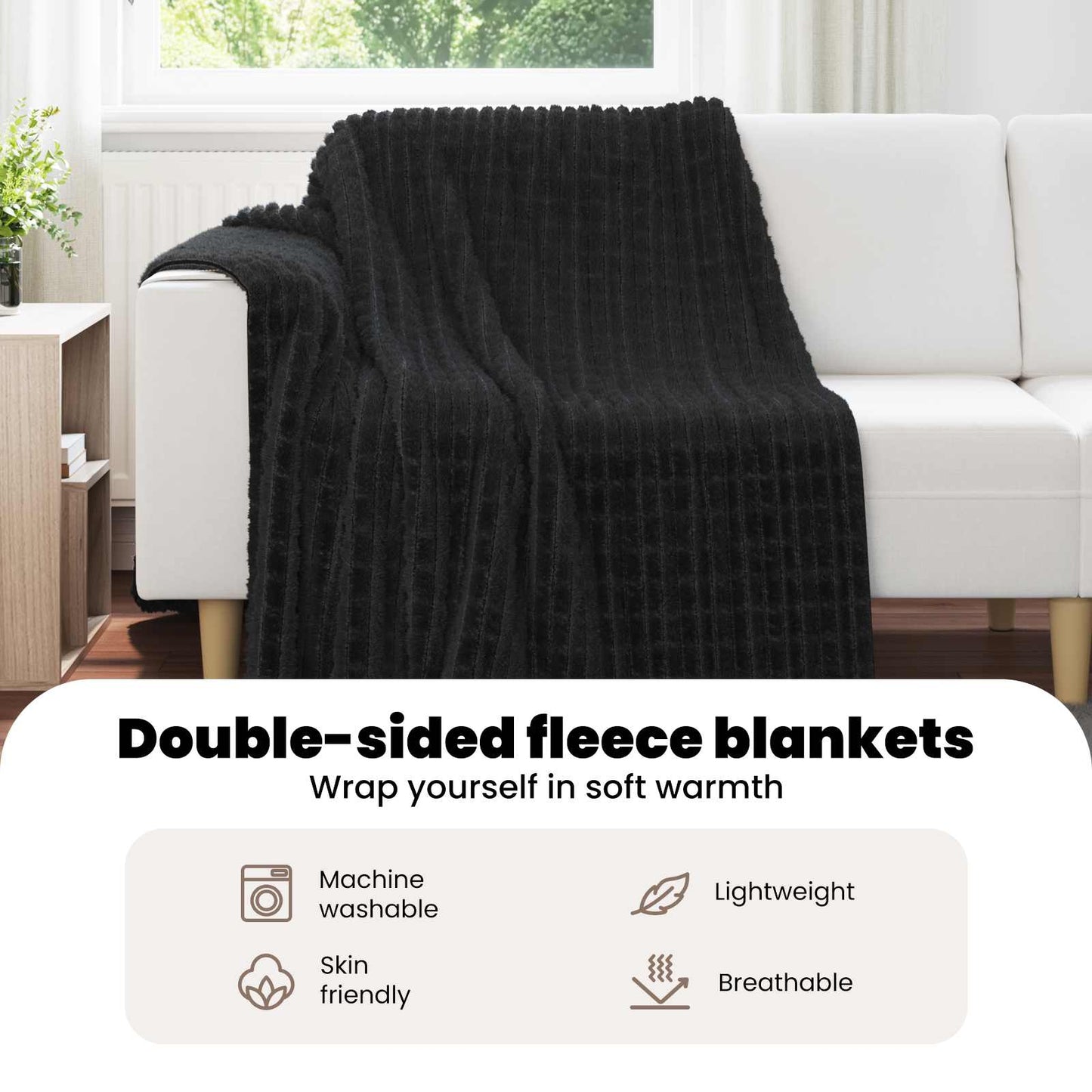 Apklotas Juoda 200 x 150 cm Flysas