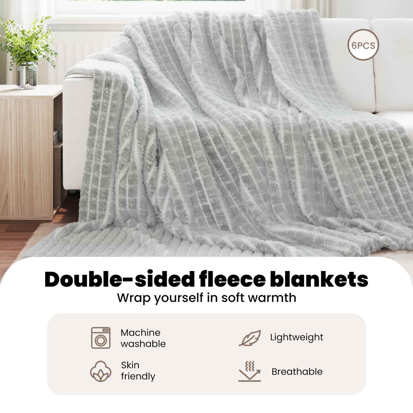 Mesti antklodės 6 pcs Pilka 270 x 240 cm Flysas
