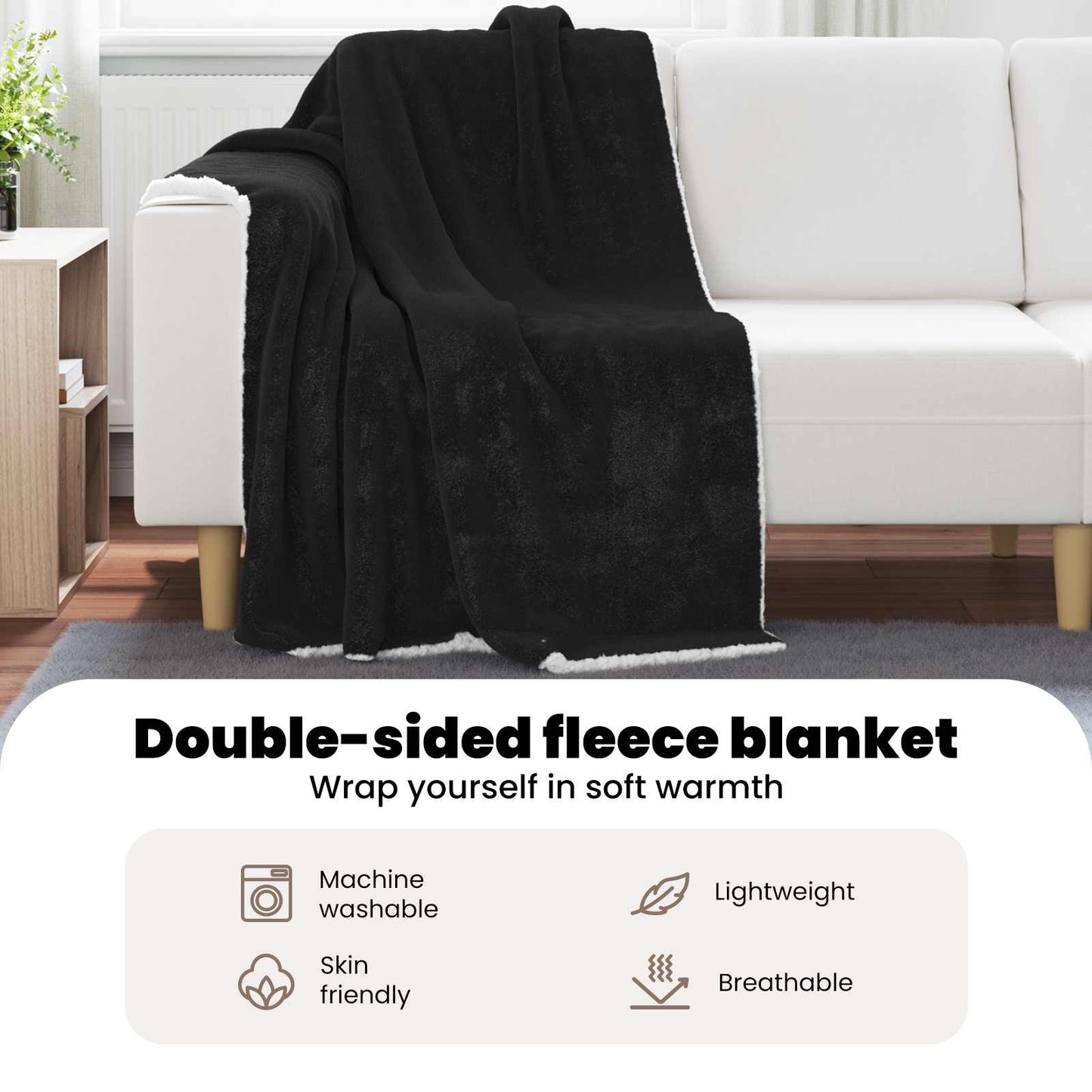 Apklotas Juoda 130 x 150 cm Flysas