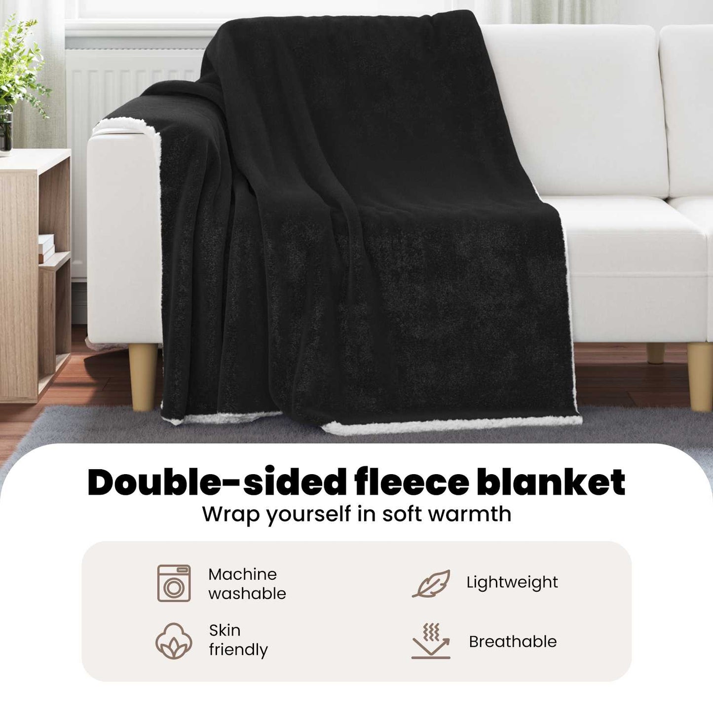 Apklotas Juoda 150 x 200 cm Flysas