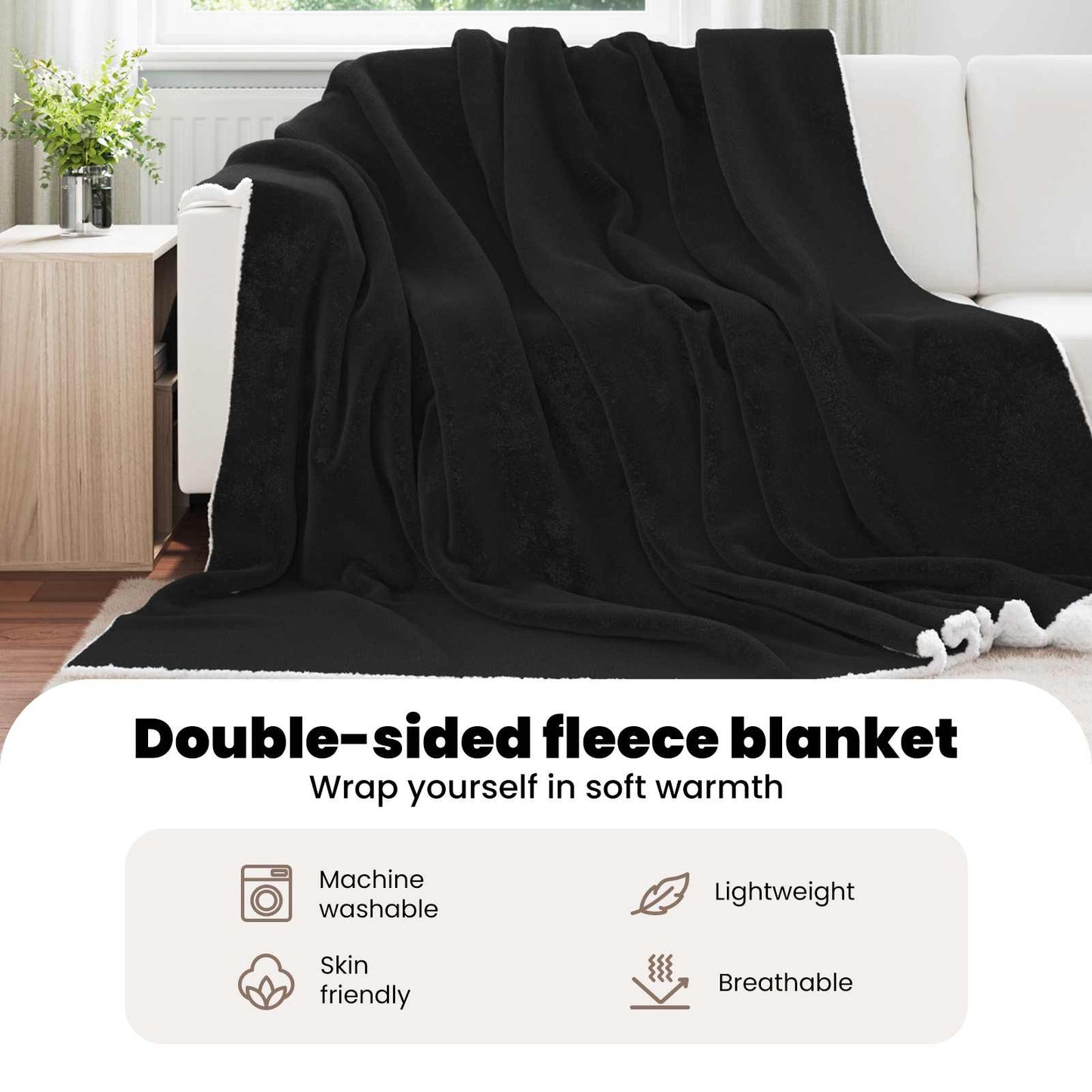 Apklotas Juoda 220 x 240 cm Flysas