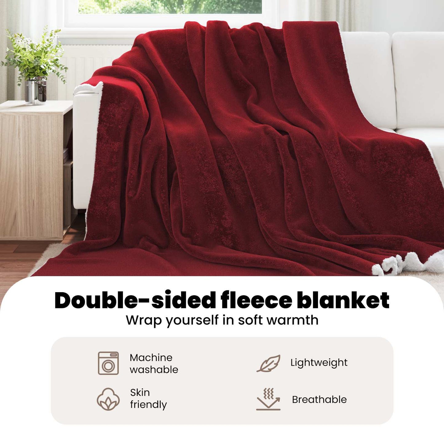 Apklotas Bordo raudona 240 x 270 cm Flysas
