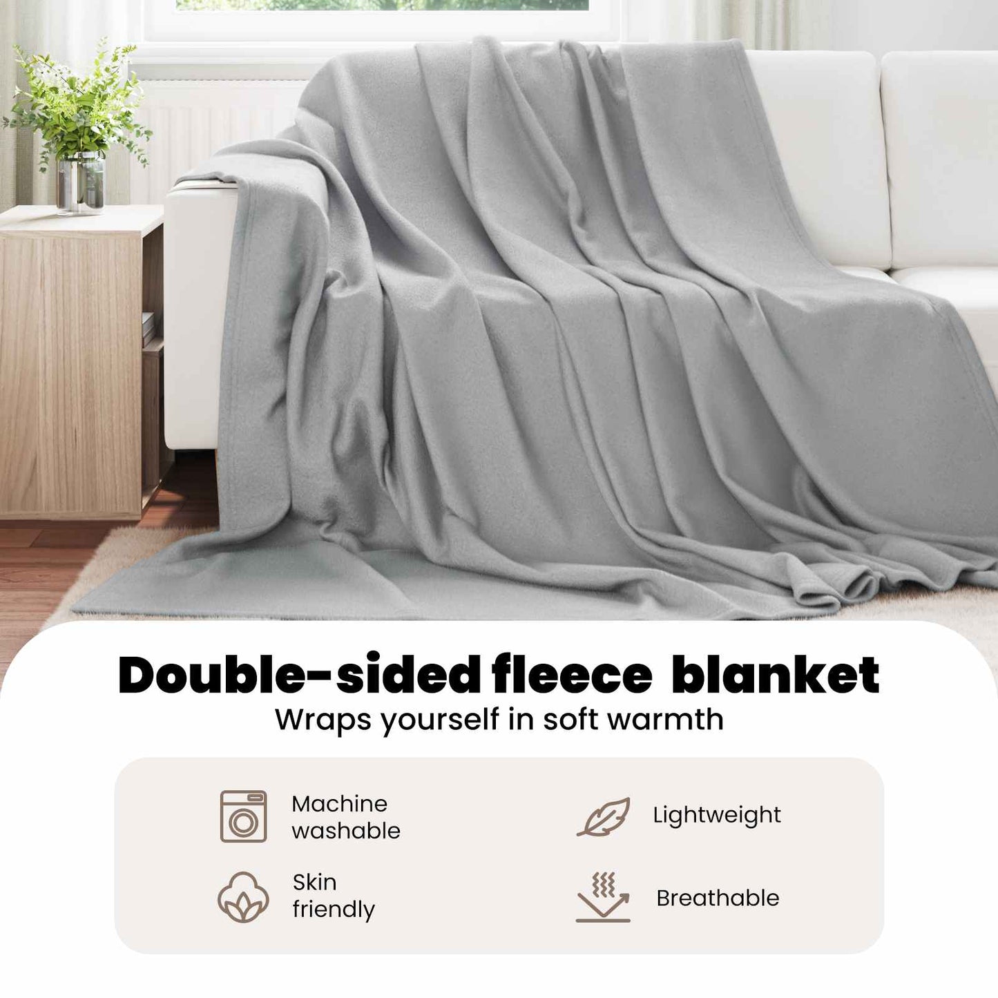 Apklotas Pilka 240 x 220 cm Flysas