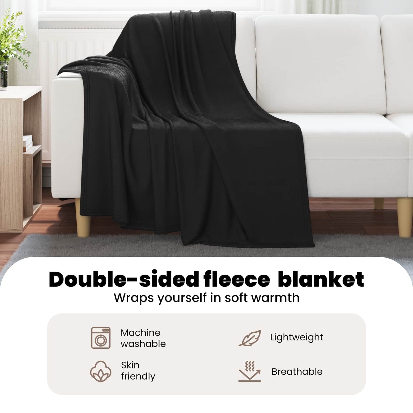 Apklotas Juoda 170 x 130 cm Flysas