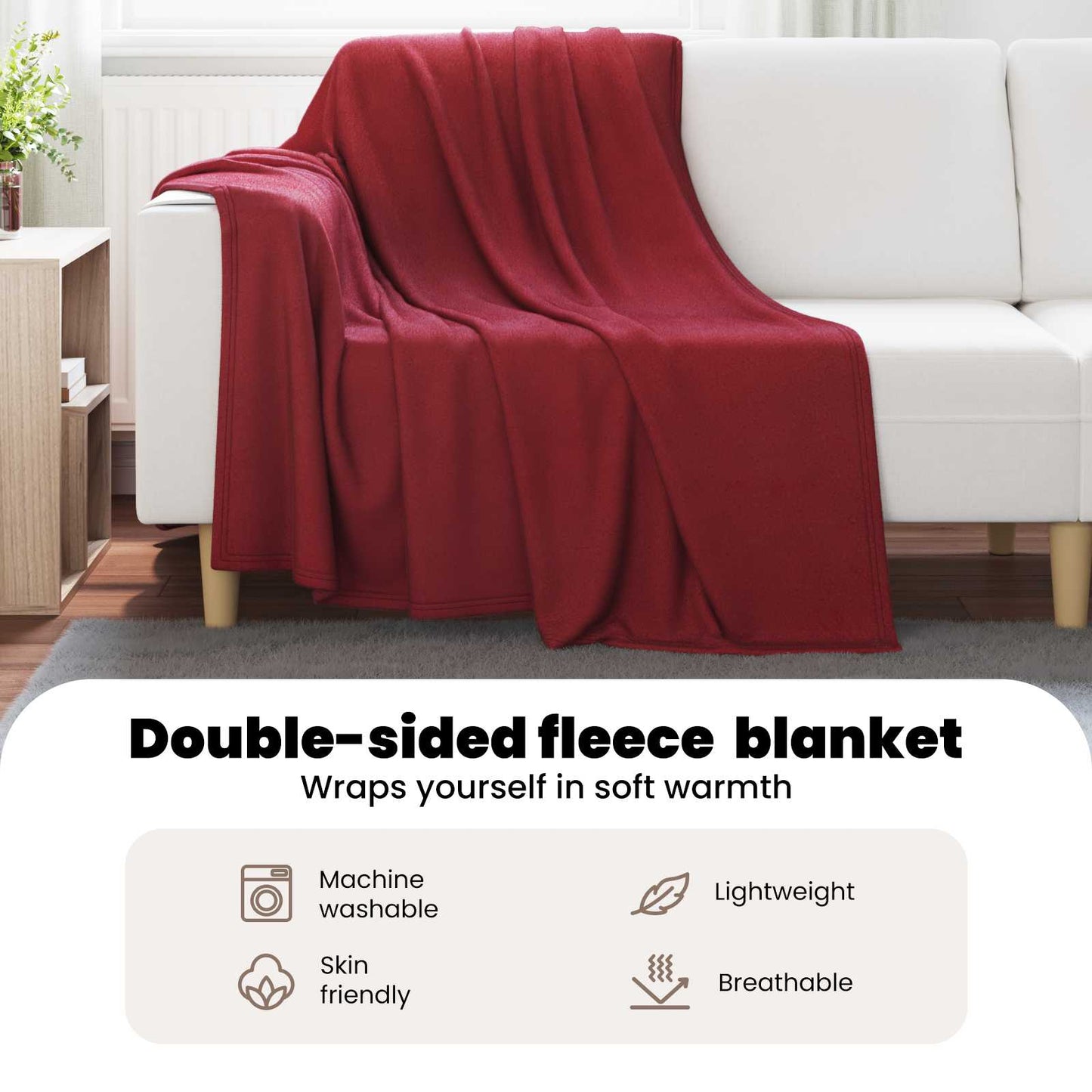 Apklotas Bordo raudona 200 x 150 cm Flysas