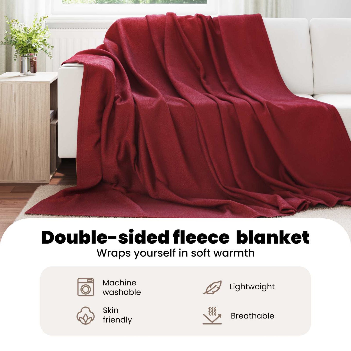 Apklotas Bordo raudona 240 x 220 cm Flysas