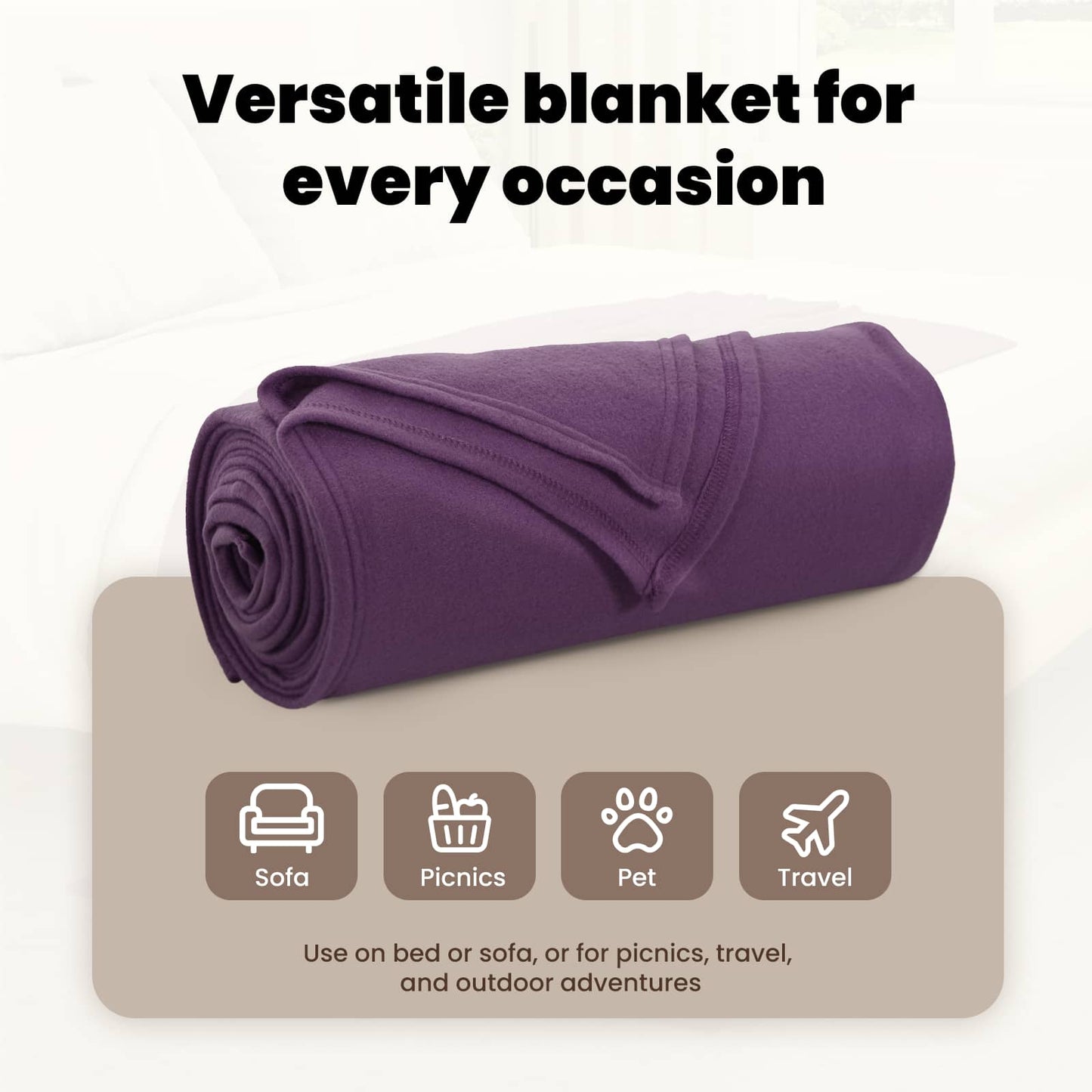 Apklotas Violetinė 200 x 150 cm Flysas
