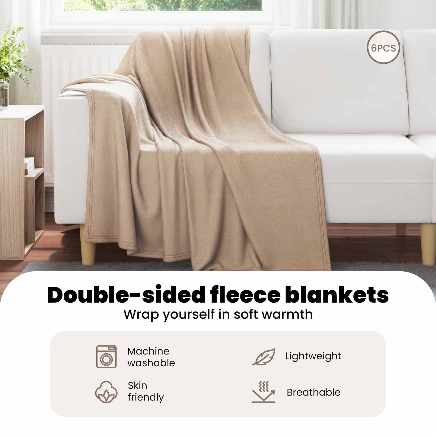 Mesti antklodės 6 pcs Kupranugario 170 x 130 cm Flysas