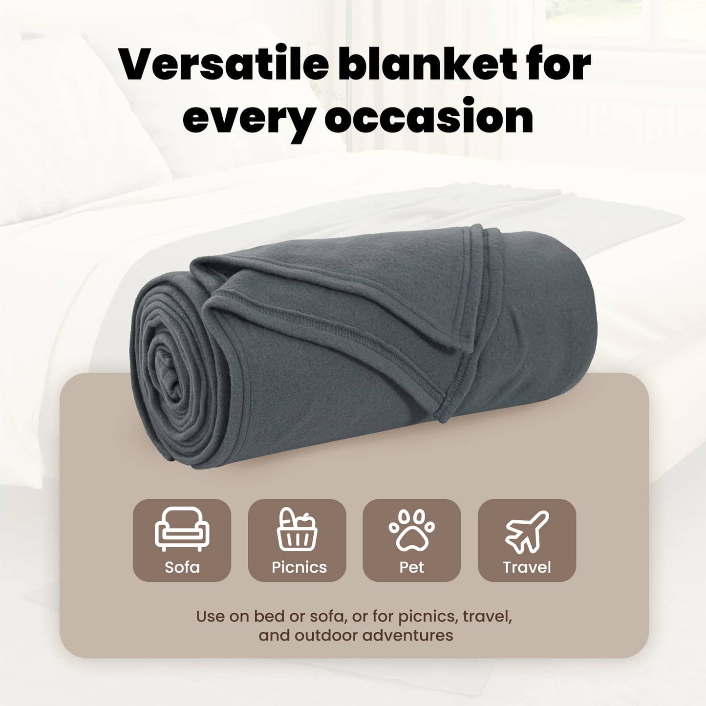 Mesti antklodės 6 pcs Tamsiai pilka 170 x 130 cm Flysas
