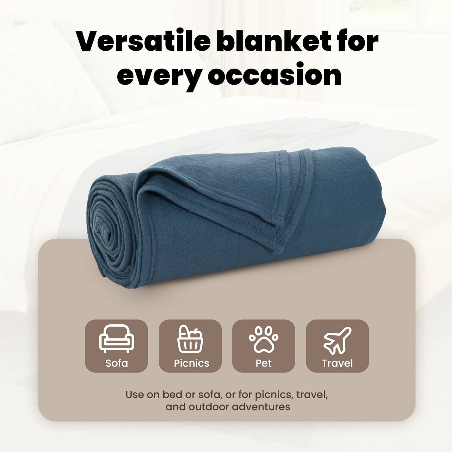 Mesti antklodės 6 pcs Jūrinė mėlyna 200 x 150 cm Flysas