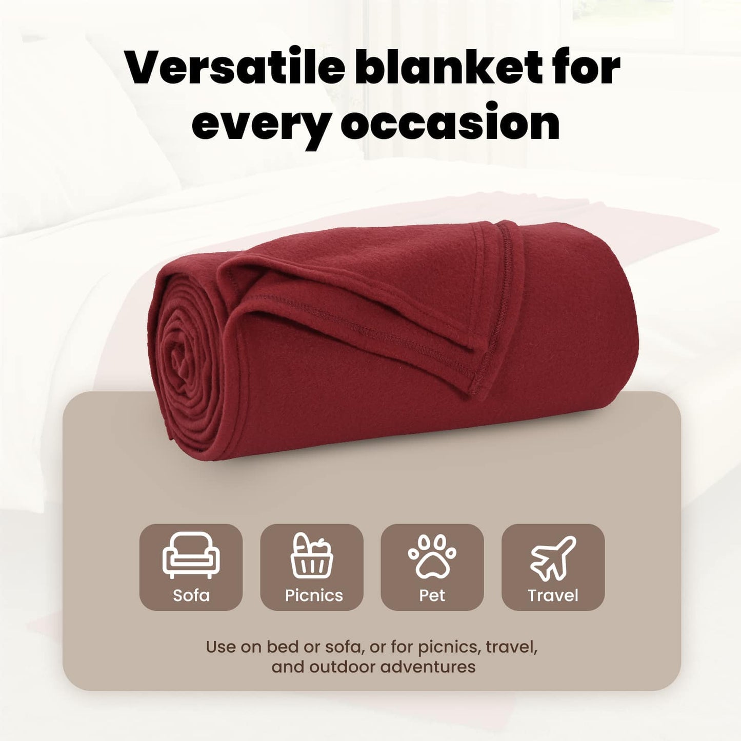 Mesti antklodės 6 pcs Bordo raudona 240 x 220 cm Flysas
