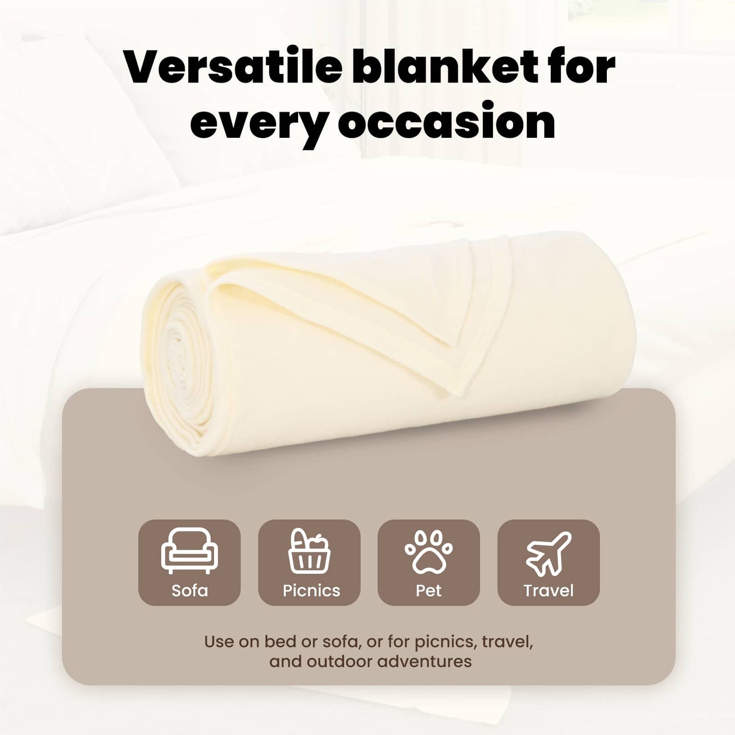 Mesti antklodės 6 pcs Kreminė 270 x 240 cm Flysas